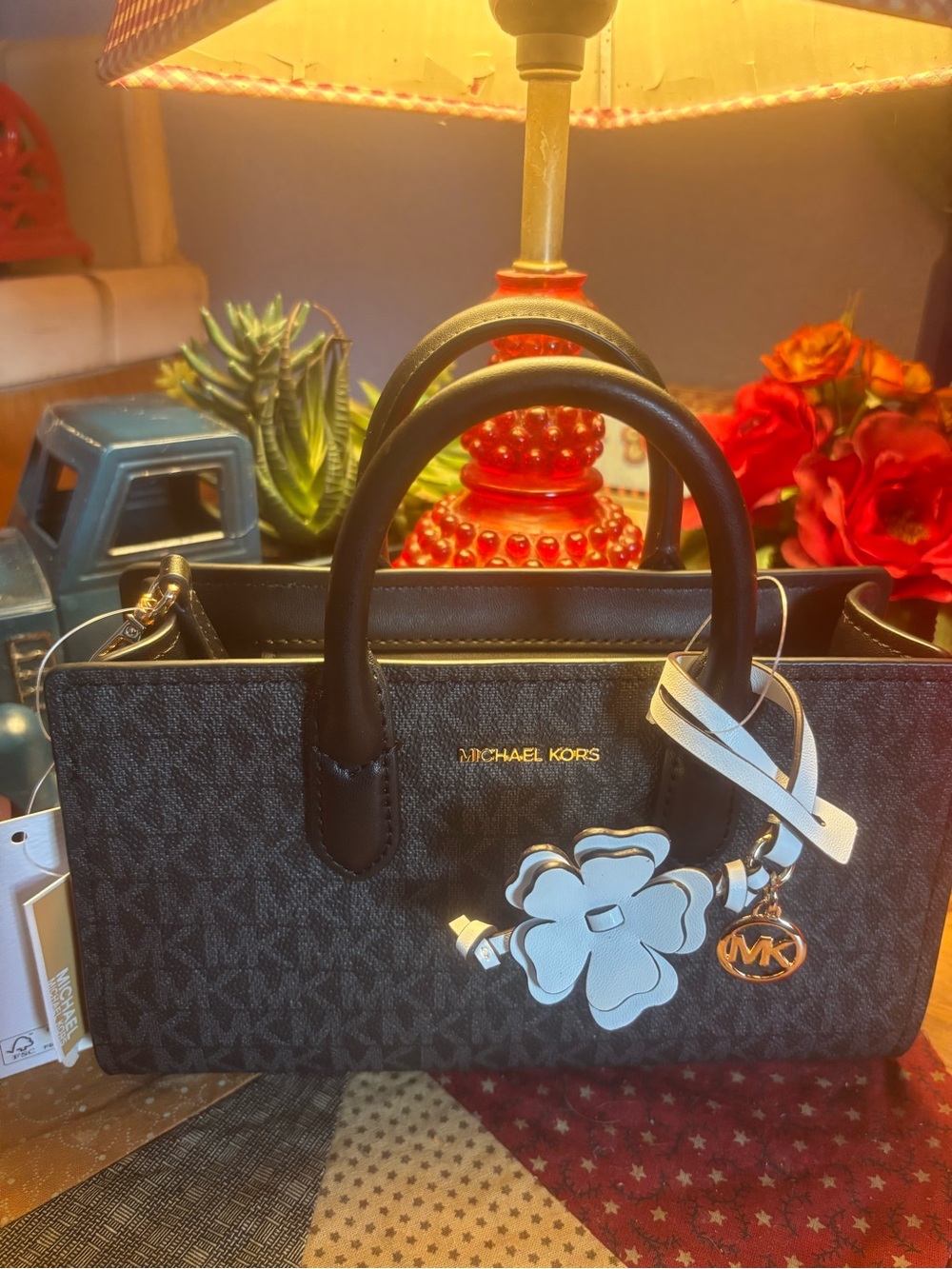 Michael Kors Black Scarlett XS EW TZ Crossbody w/Charm